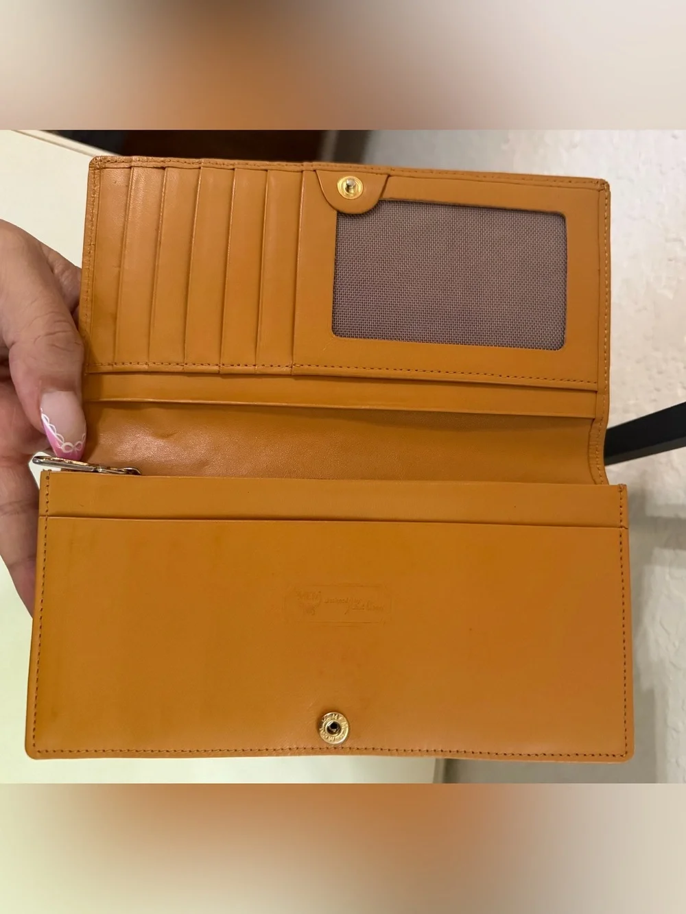 MCM Dark Brown Logo-Print Wallet